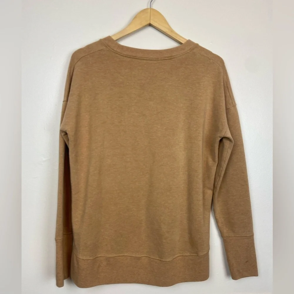 ATHLETA Balance Pullover Sweatshirt Tuscan Gold Tan Multi Nep Nirvana Fabric S - Picture 7 of 12